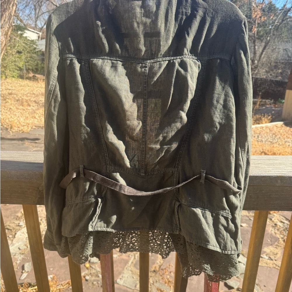 Free People Olive Military style Jacket - Picture 6 of 9